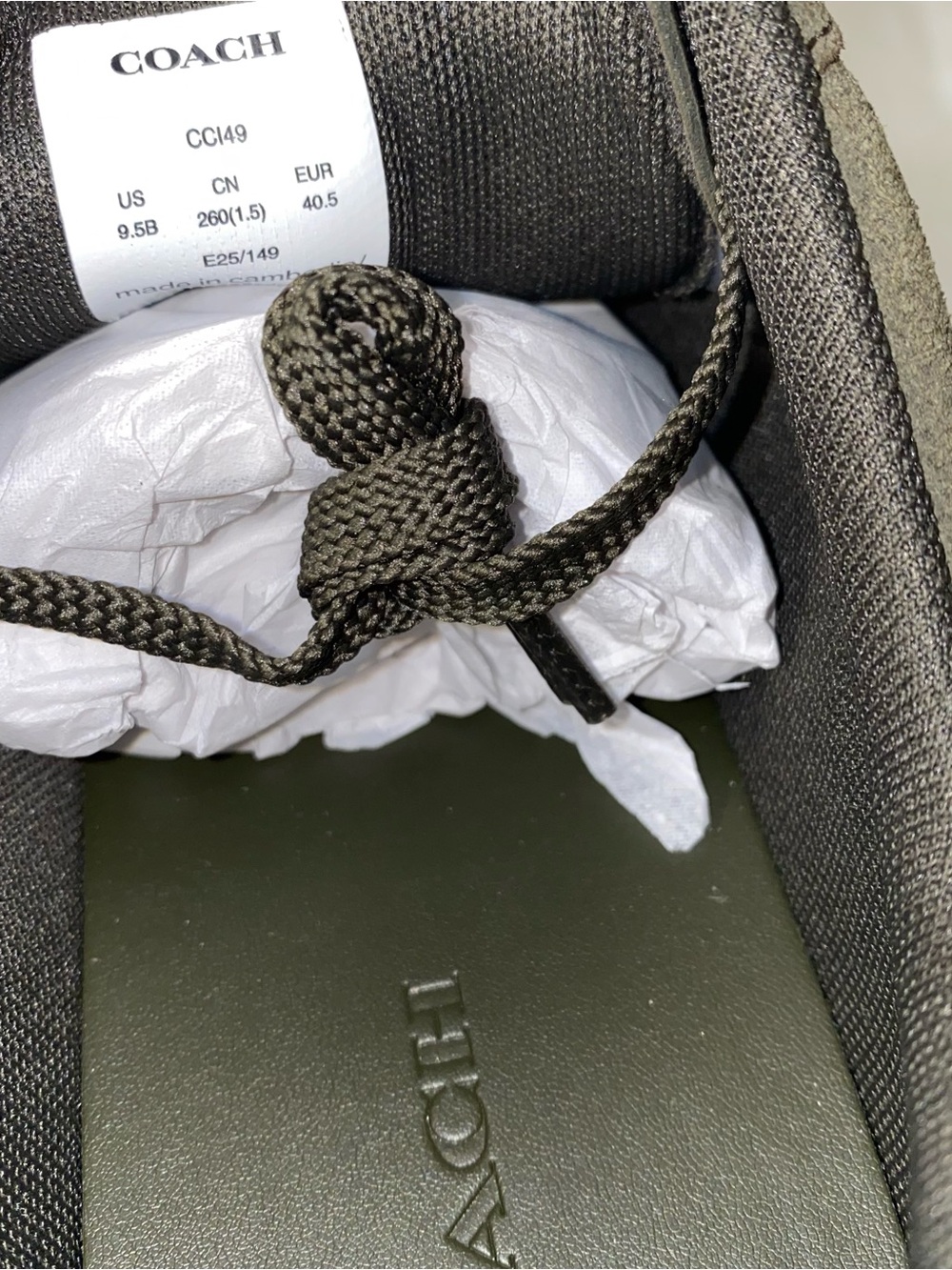 Coach High Line Sneaker Suede size 9.5 woman New with box Olive color - Picture 6 of 10